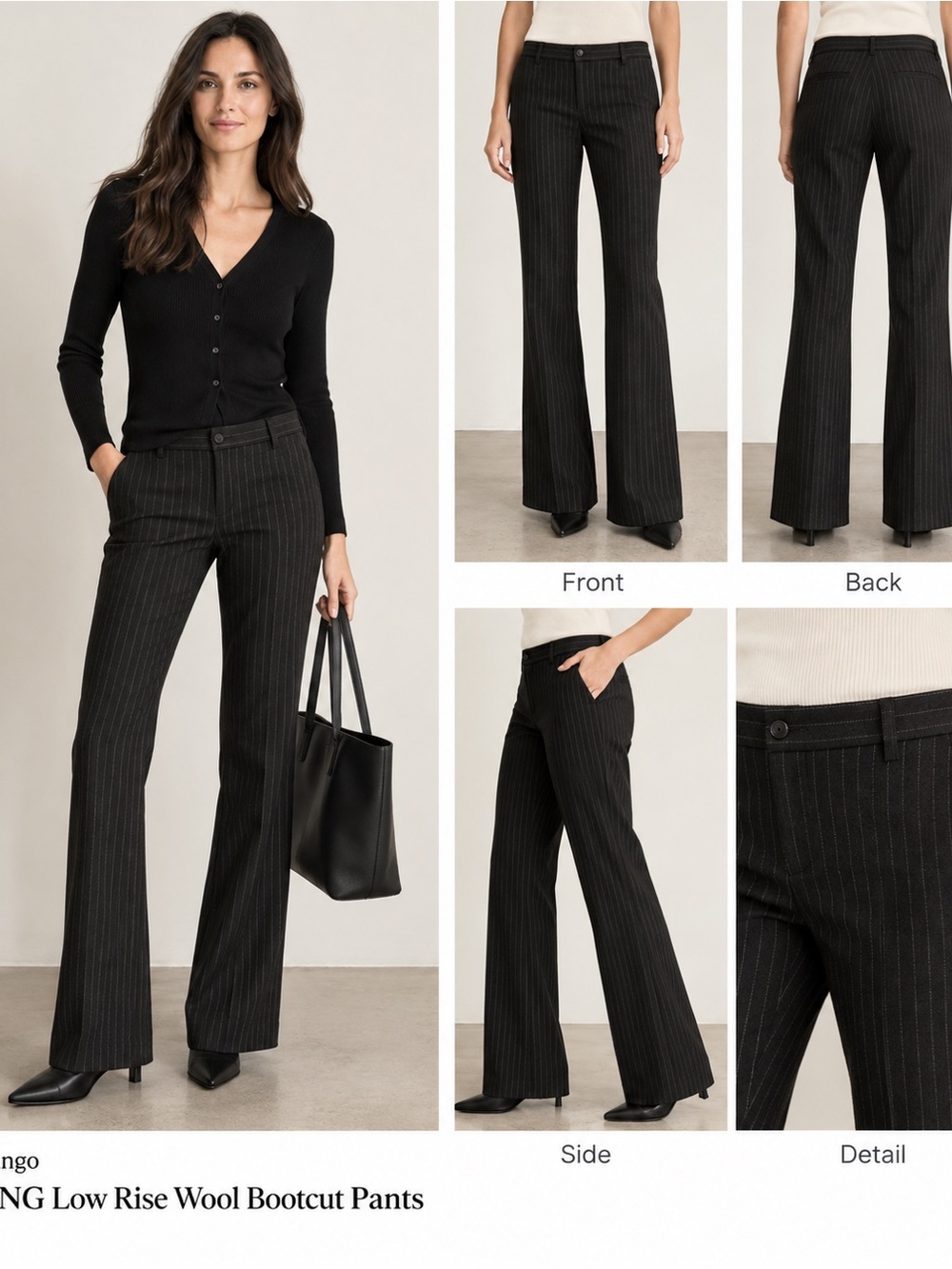 MNG Low Rise Wool Bootcut Pants - Picture 2 of 11